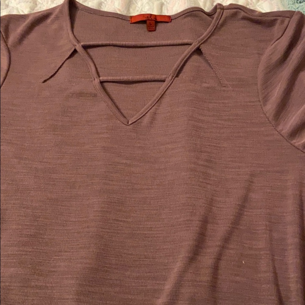 A nice purple shirt!